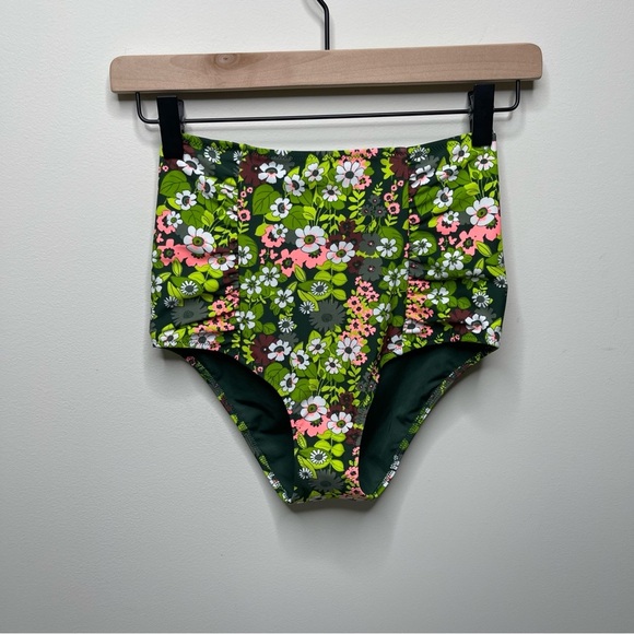 Aerie The Sunny side up floral Bikini Top and High Waisted Bikini Bottom 70’s - Picture 8 of 14